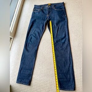 Brave star selvage denim, 33 waist, regular taper cut, made in USA, Cone denim